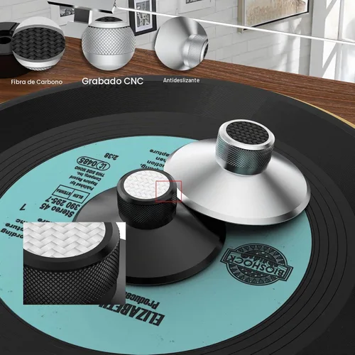 Vista 3 de Estabilizador de disco de vinilo de peso récord Aluminio 130g Plata 130S