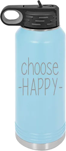 Vista 7 de Madi Kay Designs Botella de agua personalizada grabada con láser, acero inoxidable 18/8 aislado, doble pared, cobre aislado al vacío, elige entre 12
