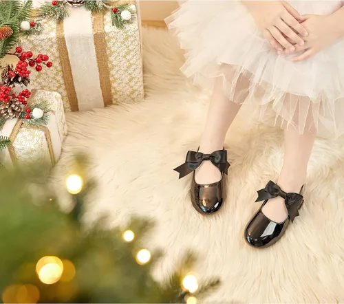 Vista 3 de Felix & Flora Zapatos de vestir para niña de las flores, zapatos planos de ballet para niñas, para fiestas, escuela, boda