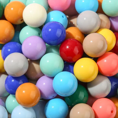Vista 11 de 60 piezas de cuentas acrílicas agrietadas de 20 mm cuentas gruesas de chicle colores cuentas para bolígrafos para hacer joyas pulseras collares