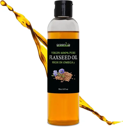Vista 10 de GreenIVe Aceite de semilla de lino 100% puro prensado en frío, cultivado en Estados Unidos, alto contenido vegano de ácidos grasos Omega 3 6 9