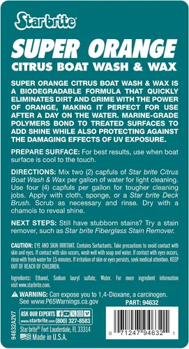Vista 3 de STAR BRITE Jabón y cera para barcos cítricos súper naranja - Fórmula concentrada prémium para un brillo y protección definitivos
