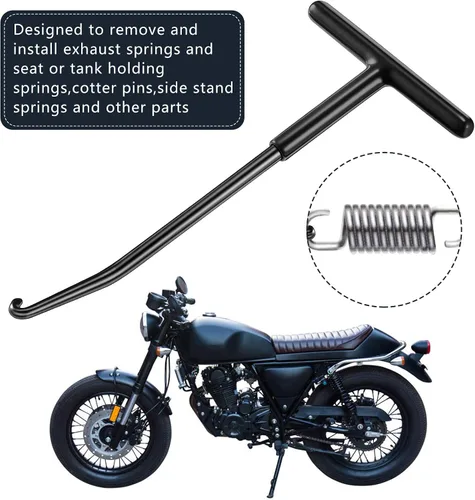 Vista 3 de 2 piezas de herramienta extractora de resortes de escape con ganchos, herramienta para ganchos, extracción de soportes de escape de motocicleta