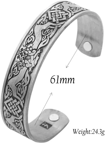 Vista 6 de My Shape Pulsera de lobo vikingo nórdico Fenrir con nudo celta antiguo para hombre