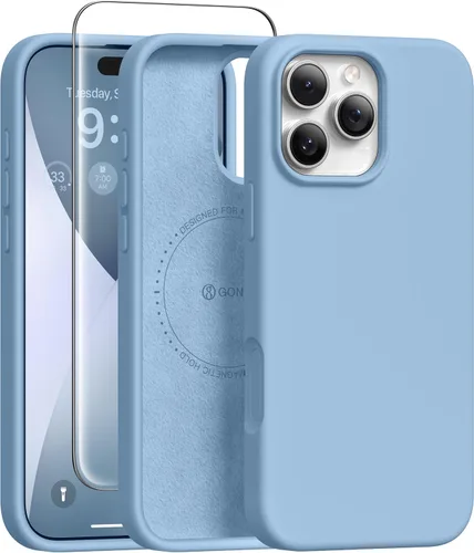 Vista 215 de GONEZ Funda magnética para iPhone 12 Case / 12 Pro Case, compatible con MagSafe, [protector de pantalla + protector de lente de cámara], funda