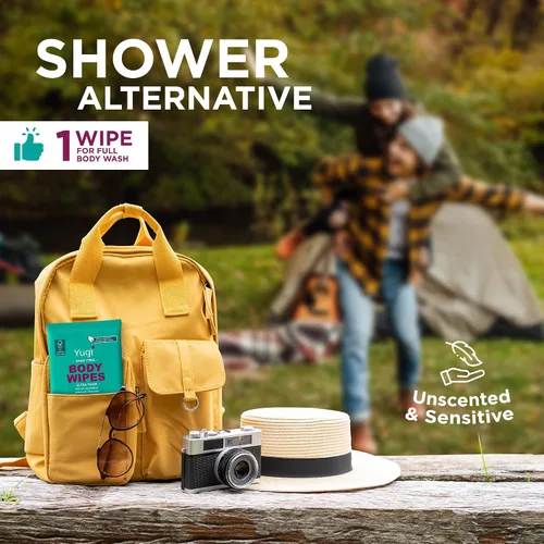 Vista 7 de Toallitas corporales (1 paquete) 15 toallitas de ducha extra gruesas XL para baño de adultos, campamento, viajes, gimnasio, enfermería, automóvil
