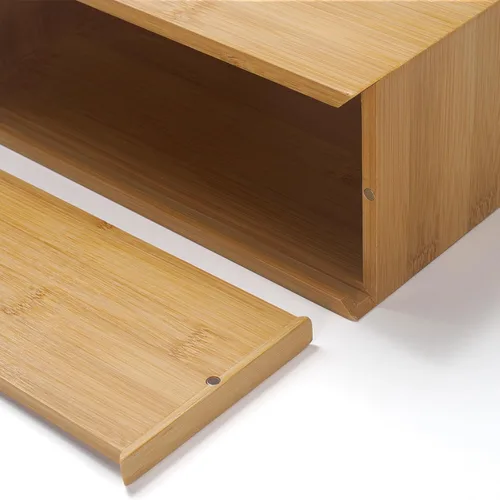 Vista 3 de Funda de toalla de mano compatible con toallas de mano desechables Kleenex, soporte de toalla de mano de madera de bambú para baño, cocina, sala