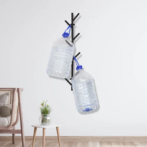 Vista 8 de Juego de 2 percheros negros para pared, perchero flotante de diseño moderno, perchero para ropa, bufandas, bolsos, gorras, ganchos verticales