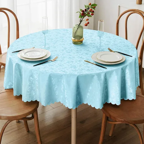 Vista 54 de Smiry Mantel cuadrado, mantel de vinilo resistente al agua, lavable, para cocina y comedor (azul bebé, 54 x 54 pulgadas)