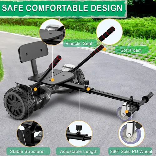 Vista 3 de CBD Accesorio de asiento para aeropatineta, accesorio de Go Kart para niños y adultos, traje ajustable de 6.5 pulgadas, 8 pulgadas/10 pulgadas