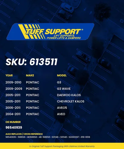 Vista 3 de Tuff Support Soportes de elevación de escotilla trasera de 2 piezas para Chevrolet Aveo (2004-2011), Chevrolet Aveo5 (2006-2011)