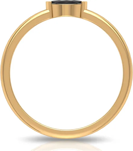 Vista 7 de Anillo de promesa de ónix negro natural certificado, calidad AAA, anillo de ónix East West, anillo de Pinky para mujer, listo para regalar