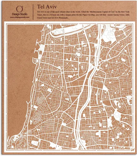Vista 104 de O3 Design Studio Aberdeen - Mapa de papel cortado en papel blanco de 12 x 12 pulgadas