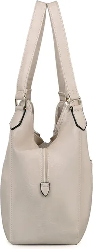 Vista 4 de Bolso para hombro Dourr para mujer, con múltiples bolsillos, bolso de mano moderno de cuero vegano