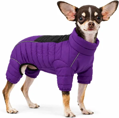 Vista 44 de Suéter para Perro ArmyGreen, Resistente al Viento, Reflectante - Chaqueta de Invierno Dirigible para S, M, L - Cremallera, Tallas Ajustables Verde