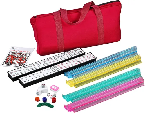 Vista 6 de American Mahjong Set 166 Tiles 4 All in One Empujador Rack Combo (caja de aluminio)