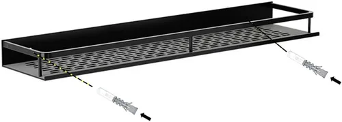 Vista 5 de Estante flotante de 20 pulgadas montado en la pared, estante de almacenamiento decorativo para ducha, estante organizador de metal para baño, sala