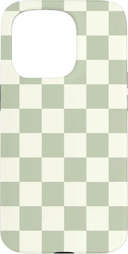 Vista 14 de Funda clásica Checkered Checker Checkerboard Light Sage Green para iPhone 17