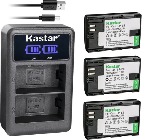 Vista 6 de Kastar Cargador de batería USB LP-E6 LED2 compatible con batería Blackmagic BMPCC 4K BMPCC4K, diseño Blackmagic Pocket Cinema Camera 4K, diseño