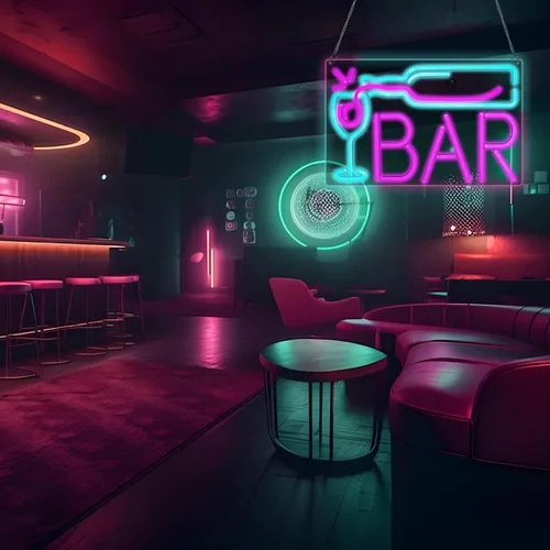 Vista 6 de Letreros de neón para bar en casa, bar con atenuador de 10 niveles, luces de neón alimentadas por USB o batería para cueva de hombre, pub, club
