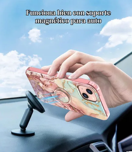 Vista 6 de Btscase Funda compatible con iPhone 13, protector de pantalla integrado con soporte de anillo de 360°, cuerpo completo, doble capa, resistente, a