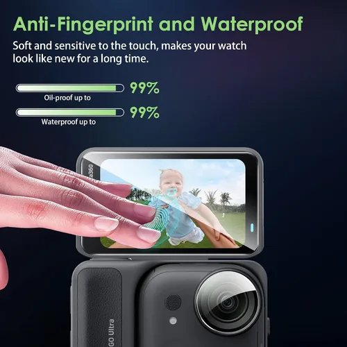 Vista 4 de Protector de pantalla para Insta 360 GO Ultra HD vidrio templado, antiarañazos, alta definición transparente, para Insta 360 GO Ultra