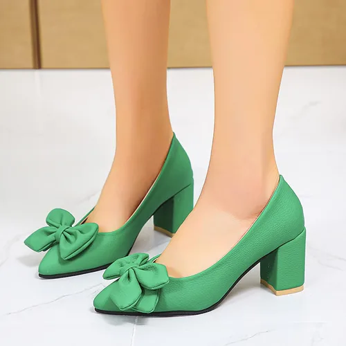 Vista 2 de Sandalias de verano para mujer, sandalias de playa para mujer, de cuero con lazo puntiagudo, puntera gruesa, tacón alto, zapatos casuales, regalos