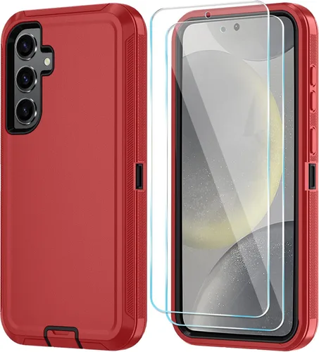 Vista 10 de ONOLA Funda para Samsung Galaxy S24+ / Funda S24 Plus con protector de pantalla HD [No es compatible con S24 / S24 Ultra], Funda de teléfono Vino