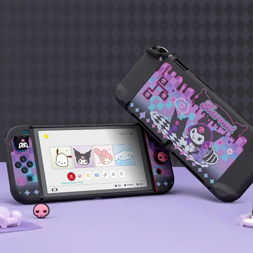 Vista 5 de YOCORE Funda protectora OLED delgada para interruptor compatible con Switch OLED, diseño antiarañazos y absorción de golpes, KLM Play Time