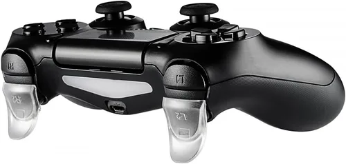 Vista 6 de eXtremeRate Transparent Clear 2 Pairs L2 R2 Buttons Extention Trigger for PS4 Controller, Game Improvement Adjusters Extenders for PS4 Controller