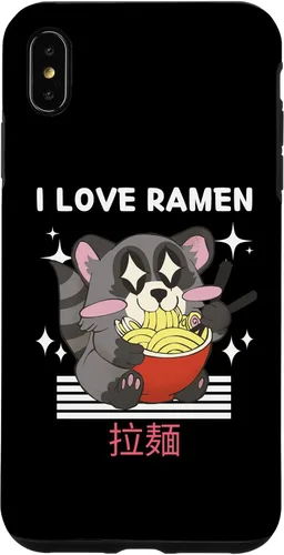 Vista 11 de iPhone 16 I Love Ramen Cute Kawaii Raccoon Eats Ramen Japanese Anime Case