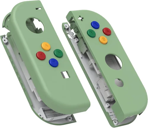 Vista 24 de eXtremeRate DIY Replacement Shell Buttons for Nintendo Switch & Switch OLED, Blue Soft Touch Custom Housing Case with Full Set Button for Joycon