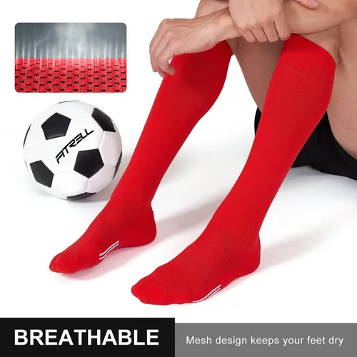 Vista 6 de FITRELL Paquete de 23 calcetines de fútbol para jóvenes, niños y adultos, calcetines de béisbol y softbol para hombres, mujeres, niños y niñas