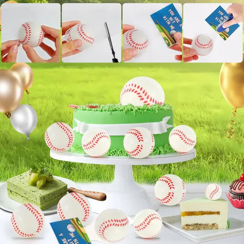 Vista 3 de LiYiQ 24 piezas de recuerdos de fiesta de béisbol 2.36 pulgadas pelotas de estrés de béisbol recuerdos de cumpleaños de béisbol pelotas de espuma