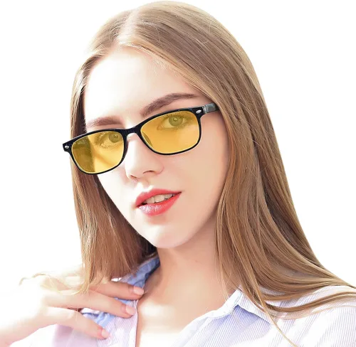Vista 5 de 95% Blue Light Blocking Reading Glasses, Deep Orange Yellow Lens Computer Readers for Men Women with Spring Hinge