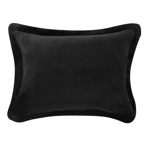 Vista 3 de Amazon Basics - Juego de ropa de cama de 3 piezas, Micromink Sherpa, ultrasuave, edredón cálido para todas las estaciones, tamaño Full/Queen, negro