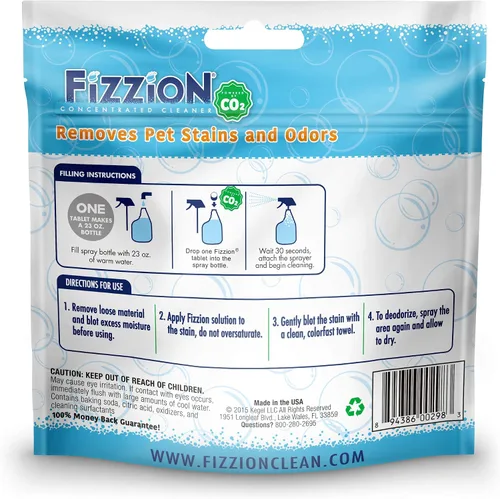 Vista 2 de Fizzion Removedor de manchas y olores para mascotas, 6 tabletas, original