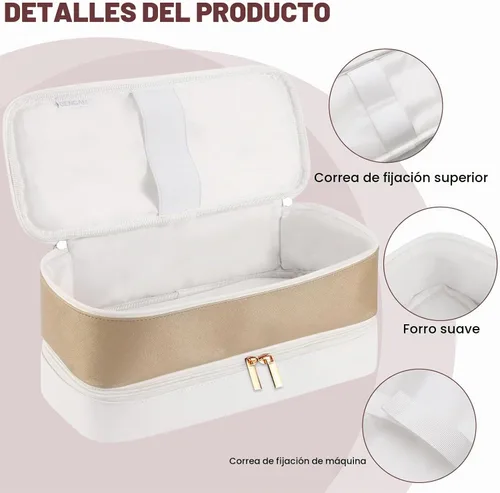 Vista 3 de Estuche de viaje de doble capa para Shark Flex Fusion/Glam Ceramic blanco dorado