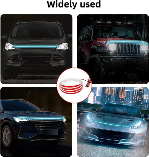 Vista 6 de Ziciner Tira de luz para capó de automóvil, tira LED flexible de 59 pulgadas, impermeable, luces de circulación diurna, accesorios universales