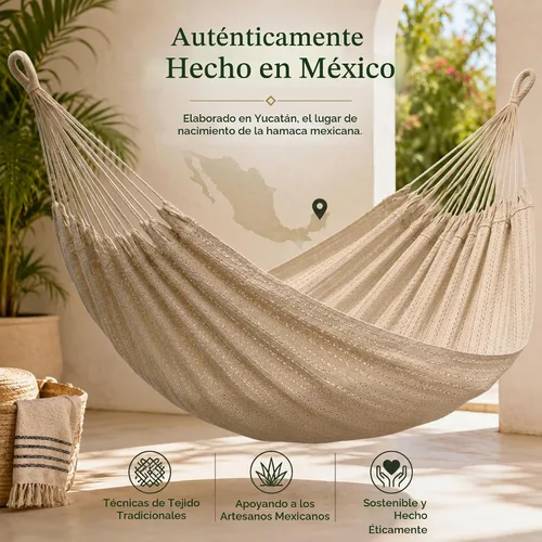 Vista 8 de Hamaca para 1-2 personas, capacidad de 475 libras, hamaca mexicana tejida a mano, 100% algodón suave, hamaca maya de 9.8 pies para patio, patio