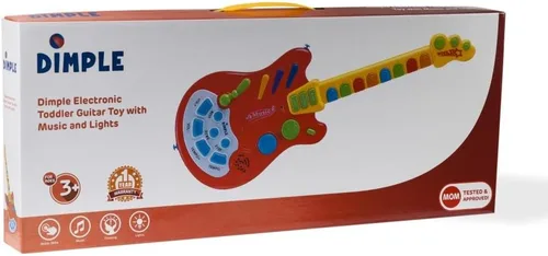 Vista 6 de Dimple Guitarra electrónica musical de mano para niños, toca música, rock, batería y sonidos eléctricos, el mejor juguete y regalo para niñas