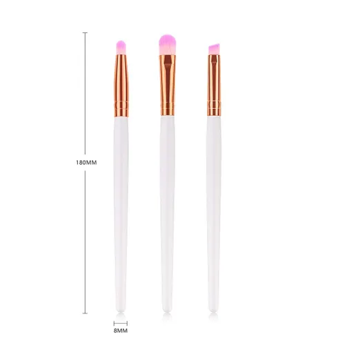 Vista 2 de Cepillo de maquillaje de cerdas de nailon con mango de madera, kit de brochas de rubor en polvo para mujer (T- 03-005) para mujeres y niñas