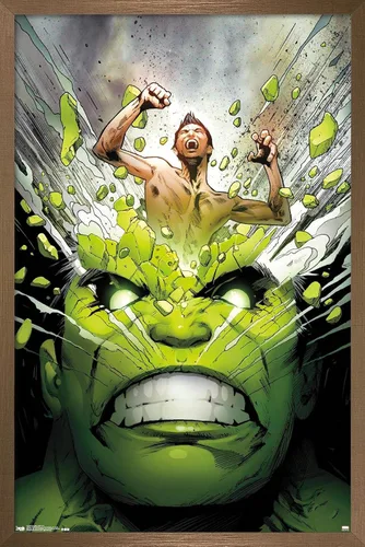 Vista 14 de Trends International Marvel Comics - Póster de pared de The Incredible Hulk - Cover #171, 14.725 x 22.375 pulgadas, versión enmarcada de madera