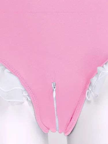 Vista 5 de ACSUSS Disfraz sexy de sirvienta para mujer, de manga corta, adorable traje de baño