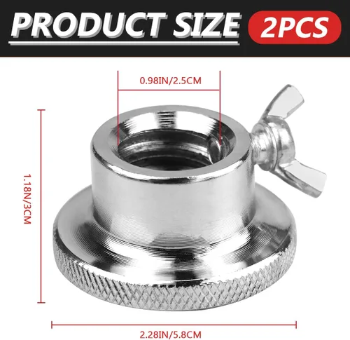 Vista 2 de 2 Uds tuerca antideslizante 0.984 in barra estándar Spin-Lock Collars Tornillo Abrazaderas Dumbell Levantamiento de pesas