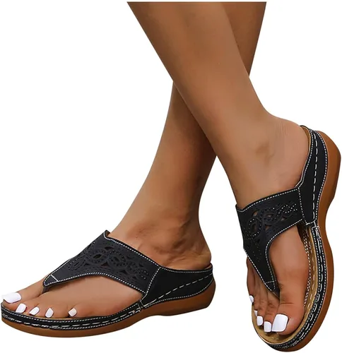 Vista 5 de Zapatos casuales de moda para mujer con suela gruesa para exteriores, zapatos Tobogán para caminar para mujer, Negro, beige, gris., 5