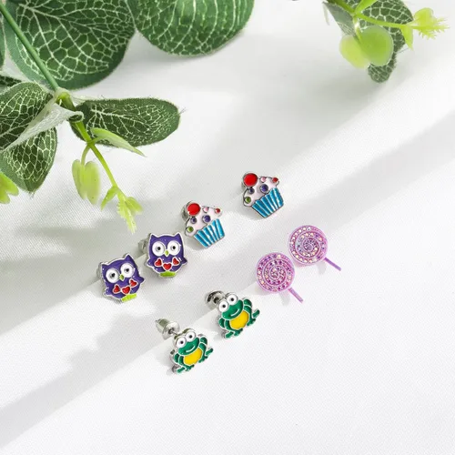 Vista 4 de NEWITIN 20 pares40 pares60 pares80 pares de aretes coloridos y lindos aretes hipoalergénicos de acero inoxidable para niñas y mujeres
