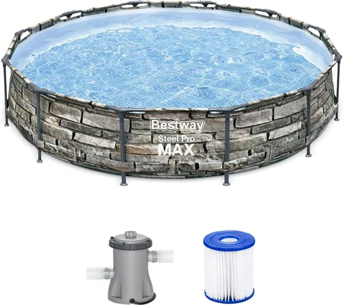 Vista 13 de Piscina Bestway Steel Pro sobre suelo, Azul