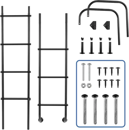 Vista 6 de RecPro - Escalera trasera universal para autocaravana (92 pulgadas), color Negro