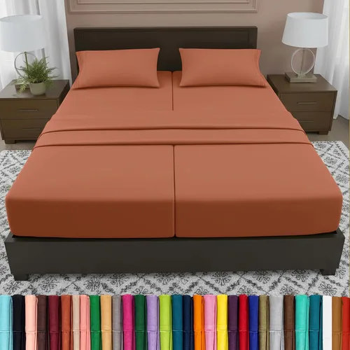 Vista 52 de Elegant Comfort - Juego de sábanas de lujo de 4 piezas - Ropa de cama de lujo de 1500 hilos, calidad de hotel prémium, microfibra, resistente a